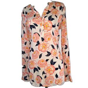 Loft Outlet Breezy Hibiscus Floral Print Blouse Size Small
